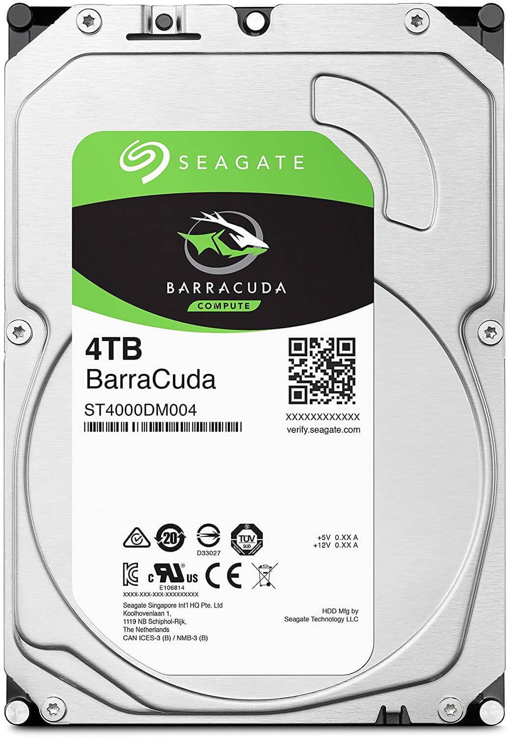 Seagate Barracuda 4 TB Internal HDD - 3.5" - ST4000DM004 - SATA 6Gb/s - 5,400 rpm